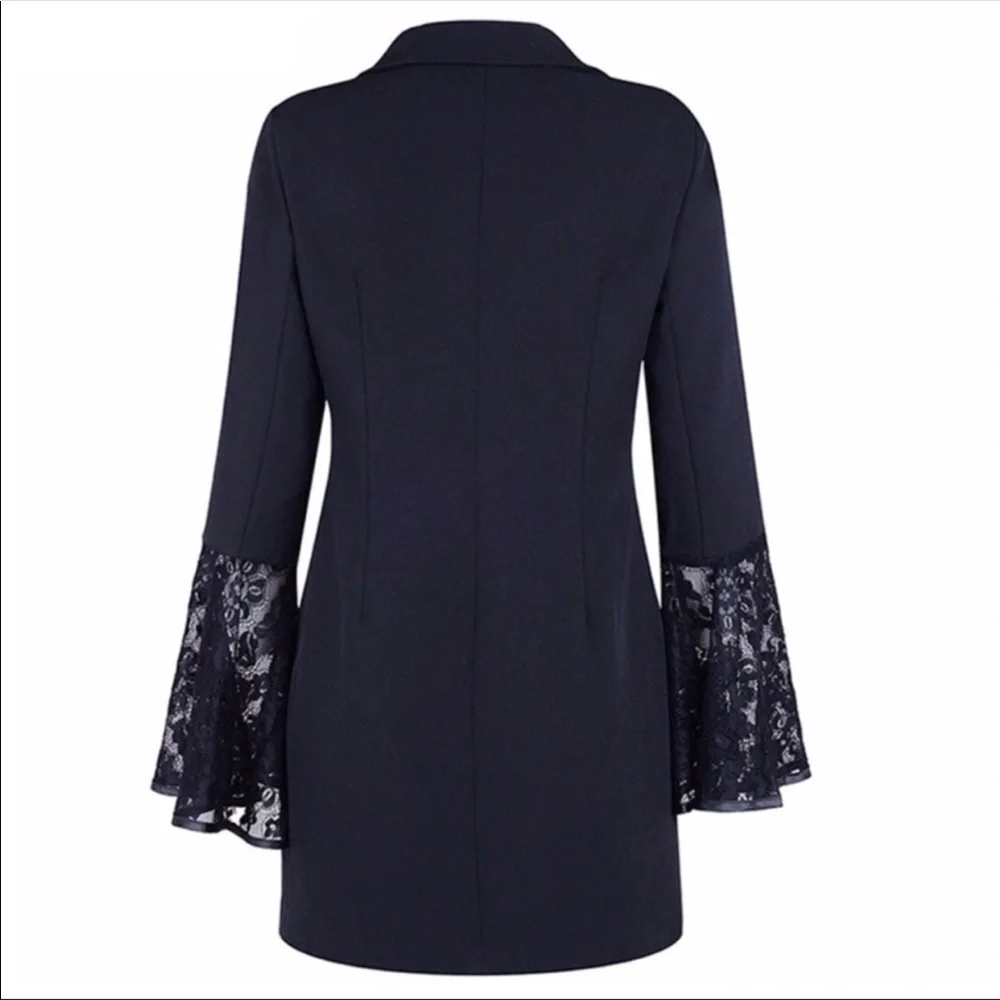 Black Dramatic Bell Sleeve Dress Jacket - Picture 6 of 11
